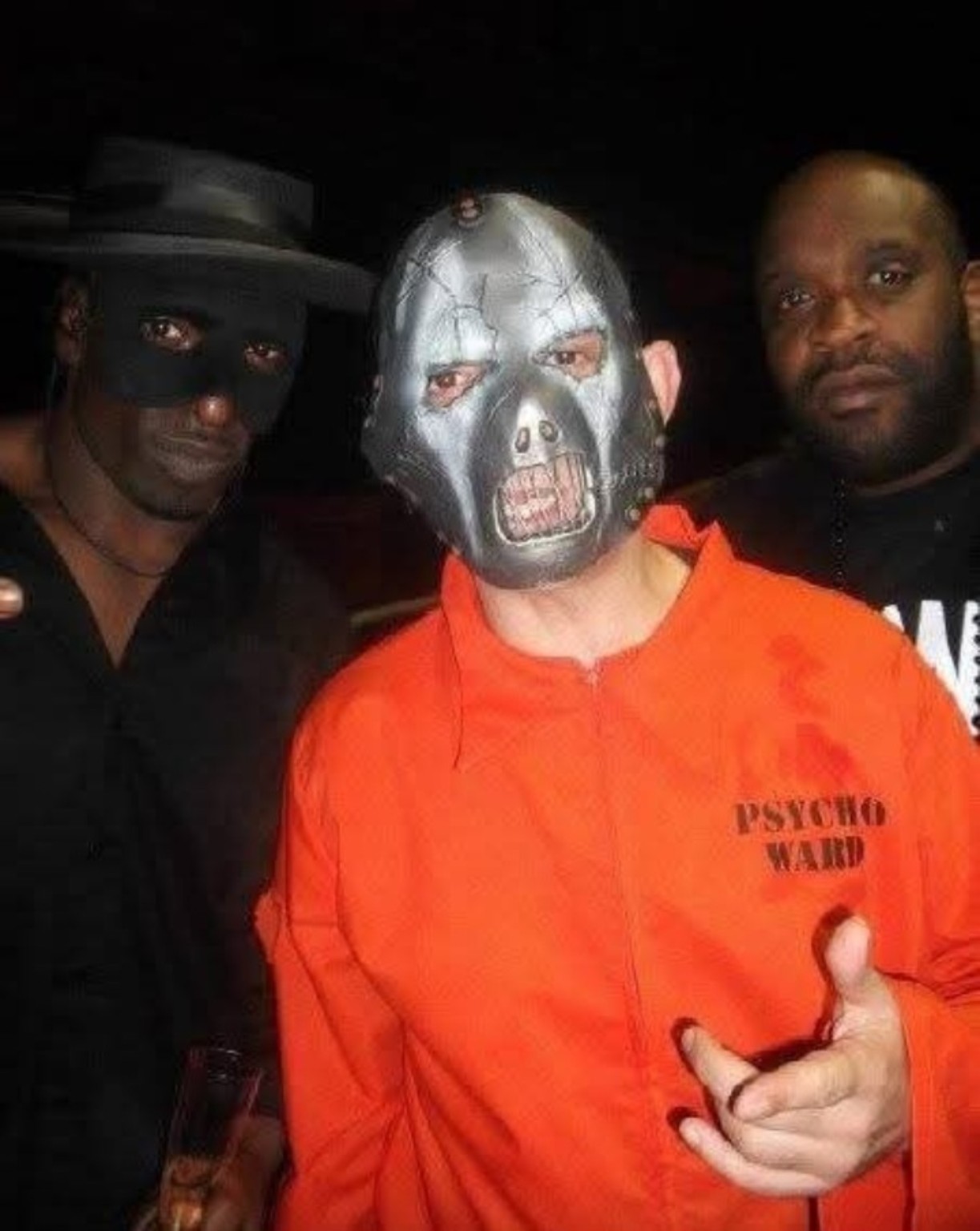 Three friends dressed for a rave